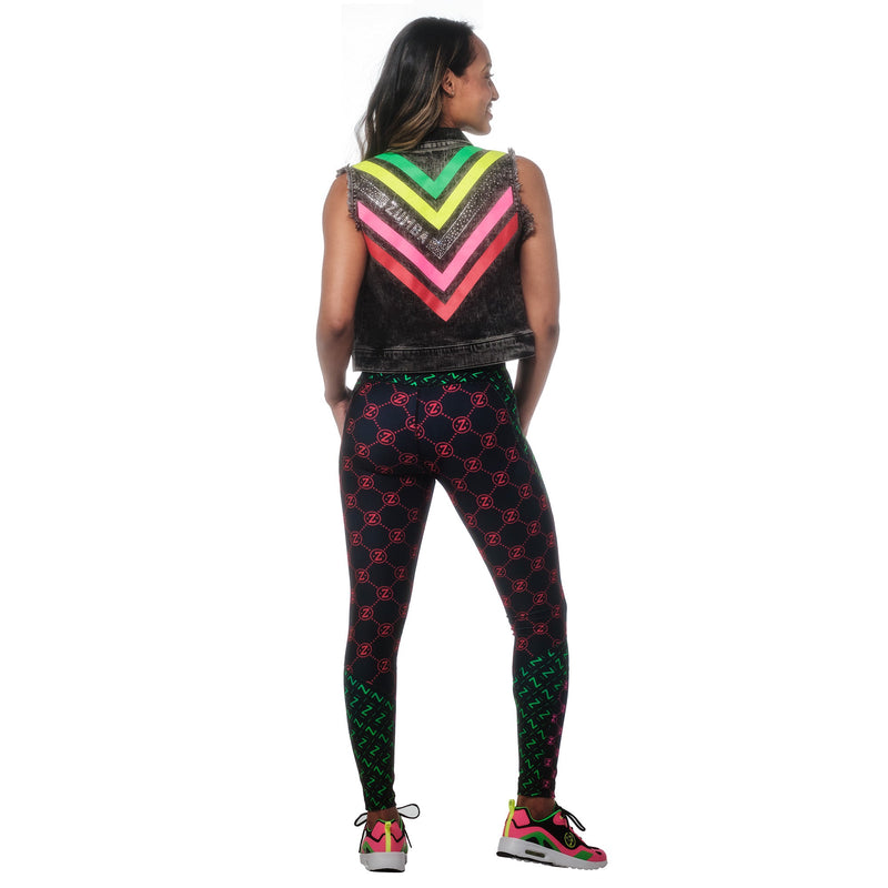 Zumba Style Denim Vest With Swarovski Crystals