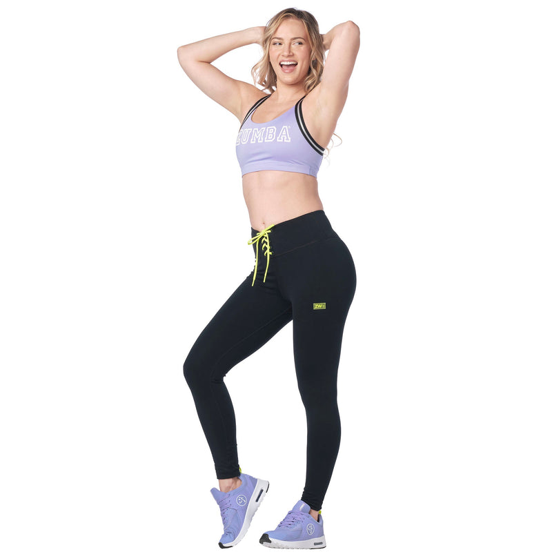 Zumba Dance Co. Laced Up Waistband Ankle Leggings