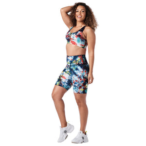 Zumba Worldwide Tie-Dye High Waisted Biker Shorts