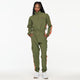 ZW X GW Mock Neck Woven Cargo Jumpsuit