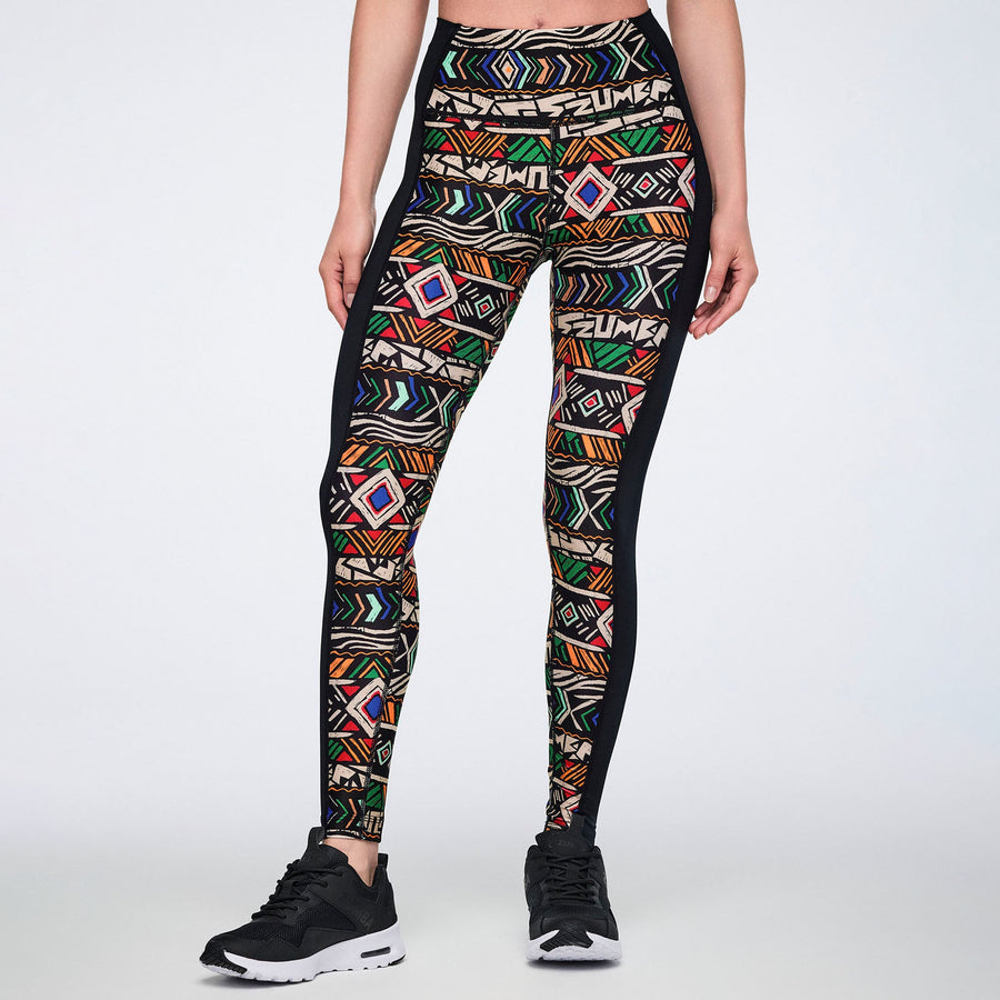 Wildbeat High Waisted Ankle Leggings - Tan/Orange