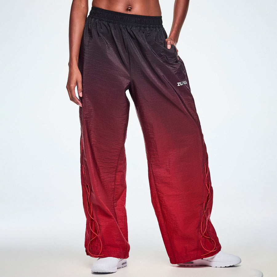 Rock n Roll High Waisted Woven Pants - Red/Black