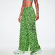 Dale-Z High Waisted Woven Cargo Pants - Green/Black