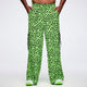 Dale-Z High Waisted Woven Cargo Pants - Green/Black