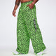 Dale-Z High Waisted Woven Cargo Pants - Green/Black