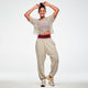 Zumba Modal Knit Slouch Cargo Pants - Beige/Tonal