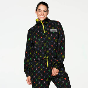 Zumba Happy High Neck Crop Pullover