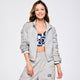 Zumba Out Loud Crop Woven Jacket With Ruched Sleeves