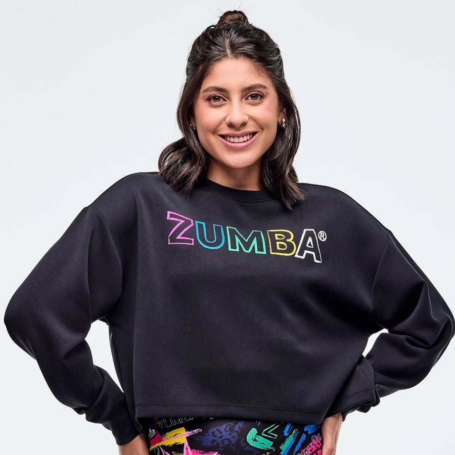 Sizzlin' Long Sleeve Oversized Crop Top