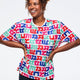 Eastern Flavor Boxy Mesh Top With Side Slits