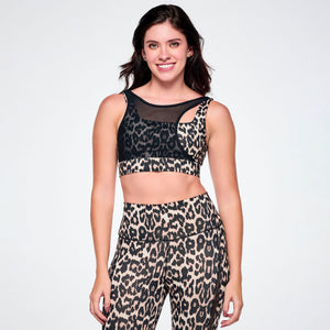 Rock n Roll Z-Lift Square Neck Bra With Mesh - Black/Tan