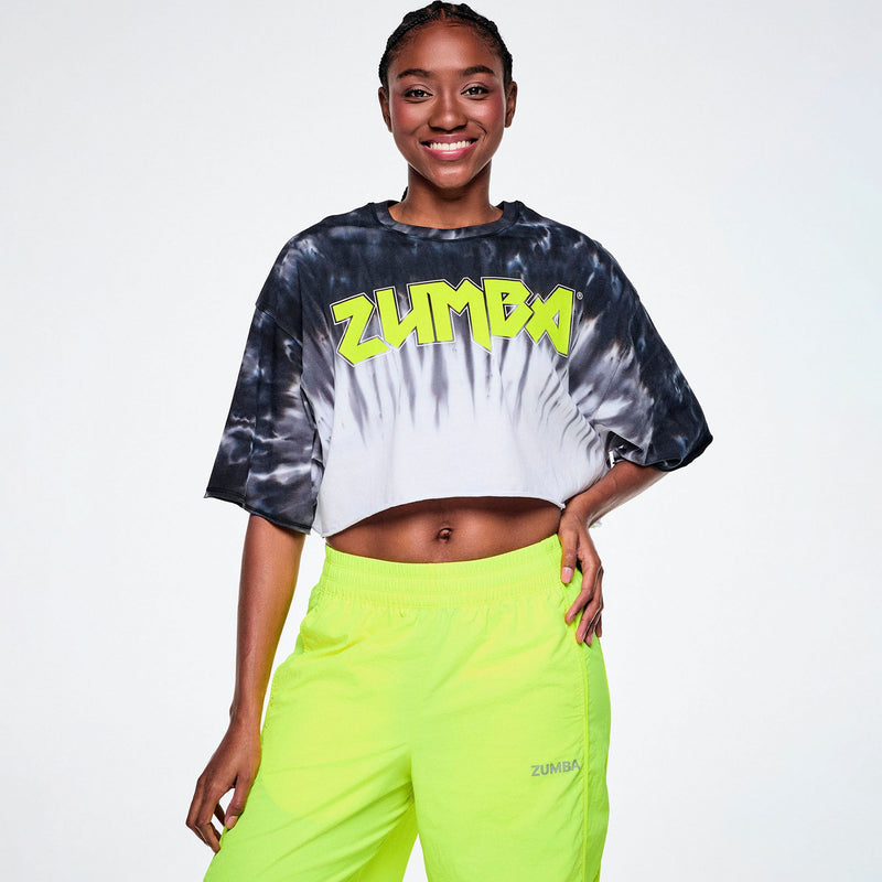 Rock n Roll Boxy Ultra Crop Top - White/Black