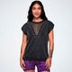 Rock n Roll Loose Top With Mesh - Bold Black