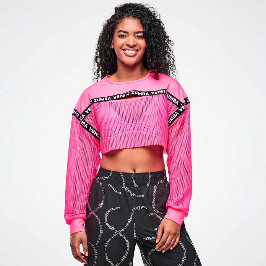 Dale-Z Long Sleeve Crew Neck Crop Top - Gumball