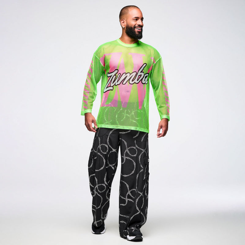 Dale-Z Oversized Mesh Long Sleeve Top - Get in Lime