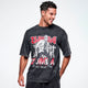 Rock n Roll Oversized Drop Shoulder Tee - Bold Black