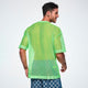 Ultrabright Oversized Mesh V-Neck Top - Get in Lime