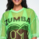 Ultrabright Oversized Mesh V-Neck Top - Get in Lime
