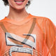 Dale-Z Oversized Mesh V-Neck Top - Orange You Hot