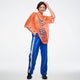 Dale-Z Oversized Mesh V-Neck Top - Orange You Hot