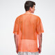 Dale-Z Oversized Mesh V-Neck Top - Orange You Hot