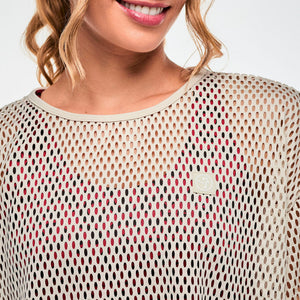 Zumba Mesh Crop Top - Beige