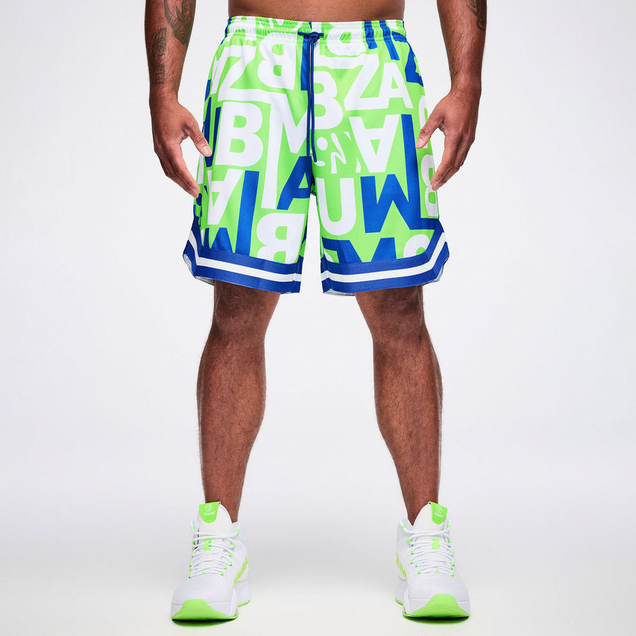 Dale-Z Men's Mesh Shorts - Green/Blue