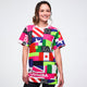 Worldwide Unisex Crew Neck Tee - White/Pink