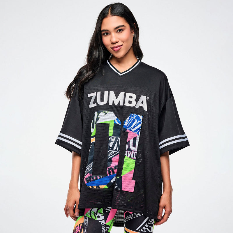 Dale-Z Oversized Sports Jersey - Bold Black