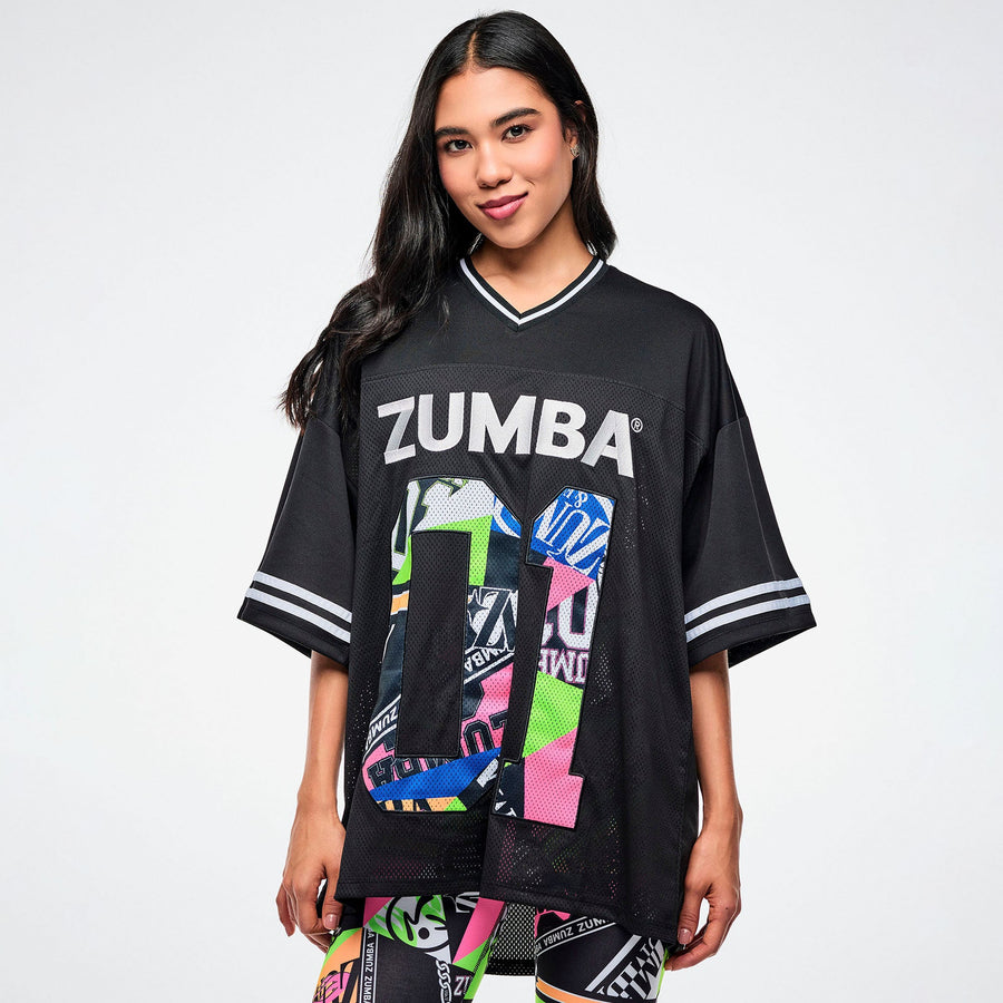 Dale-Z Oversized Sports Jersey - Bold Black