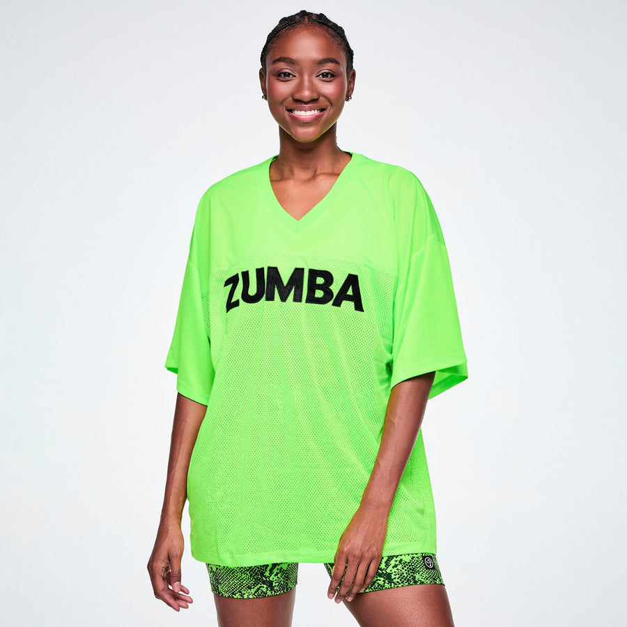 Ultrabright Oversized Mesh Sports Jersey - Get in Lime