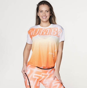 Zumba Electric Mesh Crew Neck Top